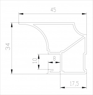 Алюминиевый профиль Flat, кварц бронзовый